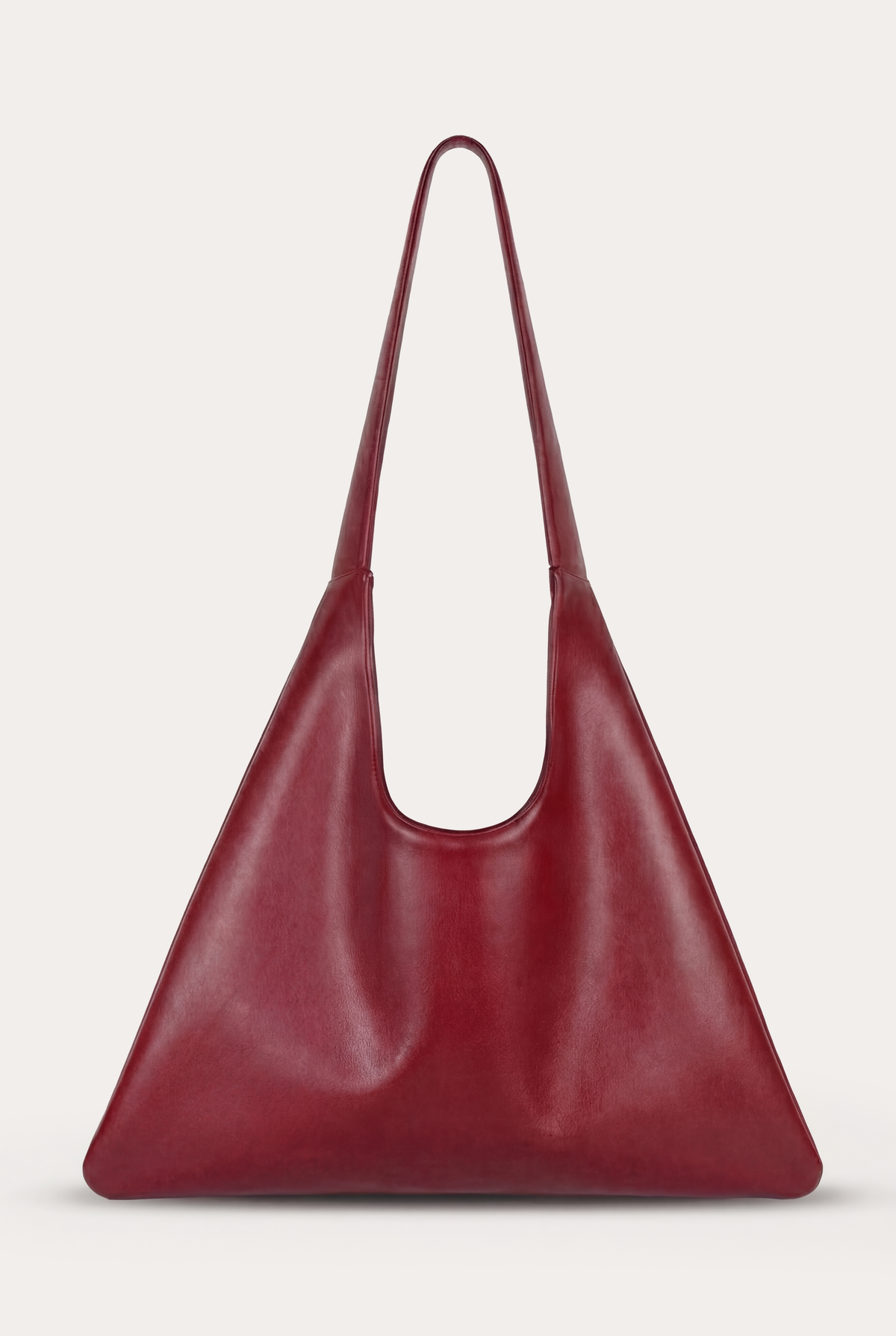 Agave Triangular Tote XL in Burgundy Red | Cactus Leather Handbag