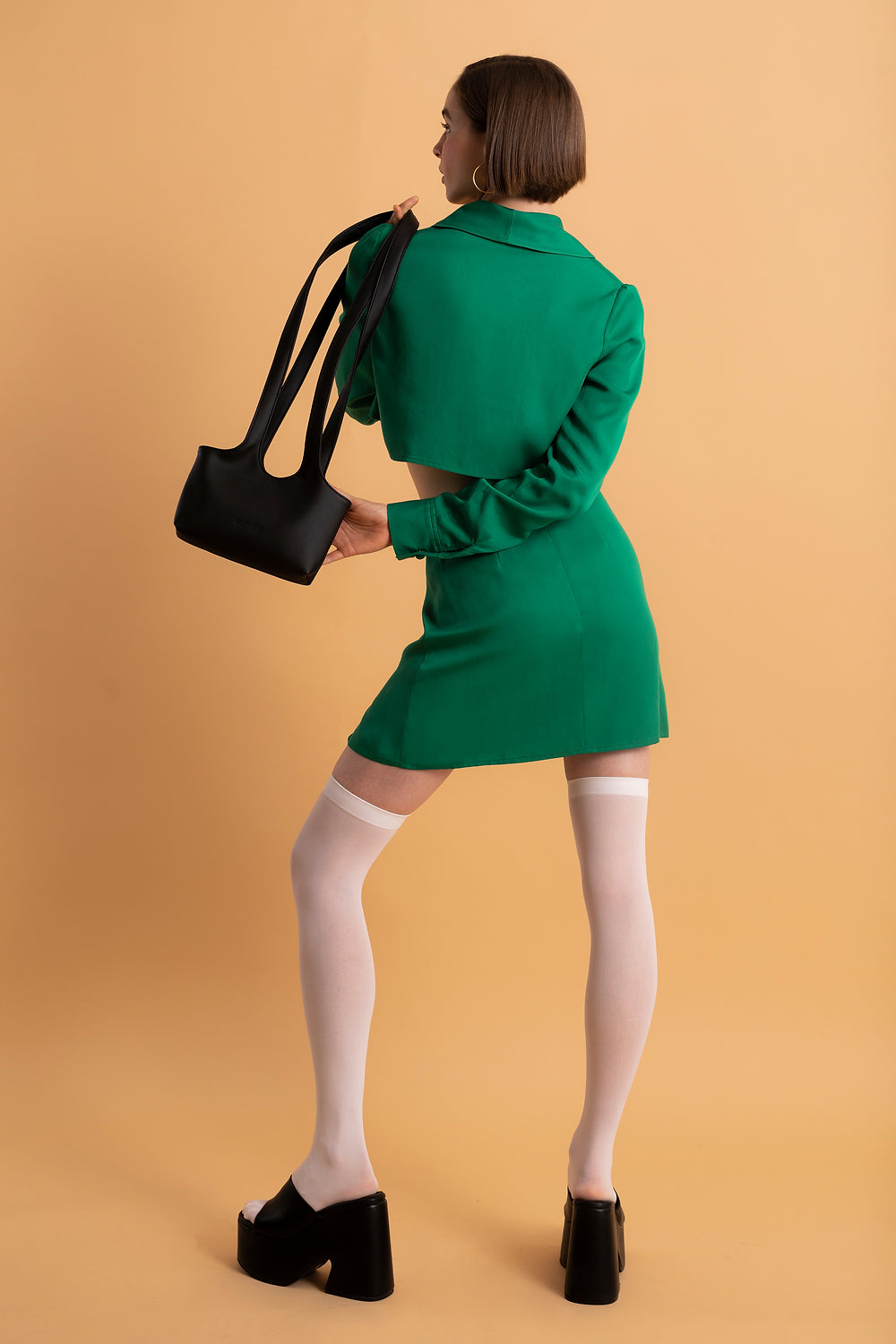Bibi Cut-Out Skirt | Emerald Green