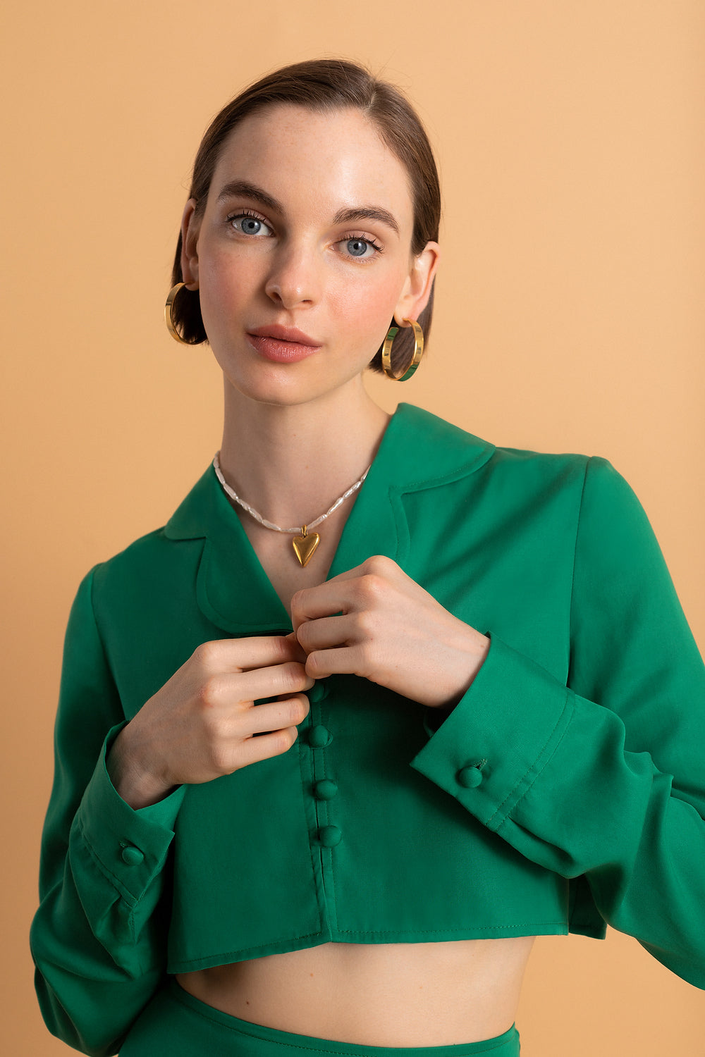 Donna Button-Up | Emerald Green