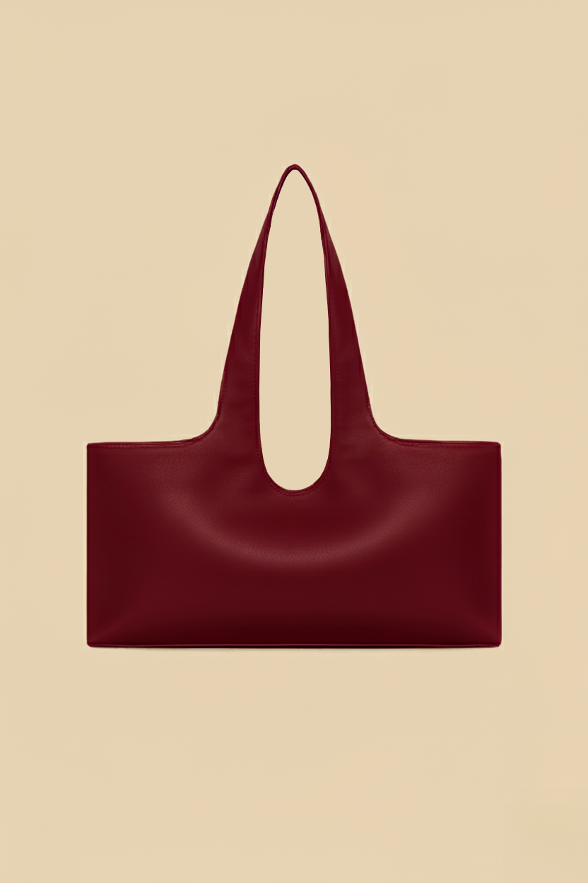 Fiorella Rectangular Tote | Burgundy Red