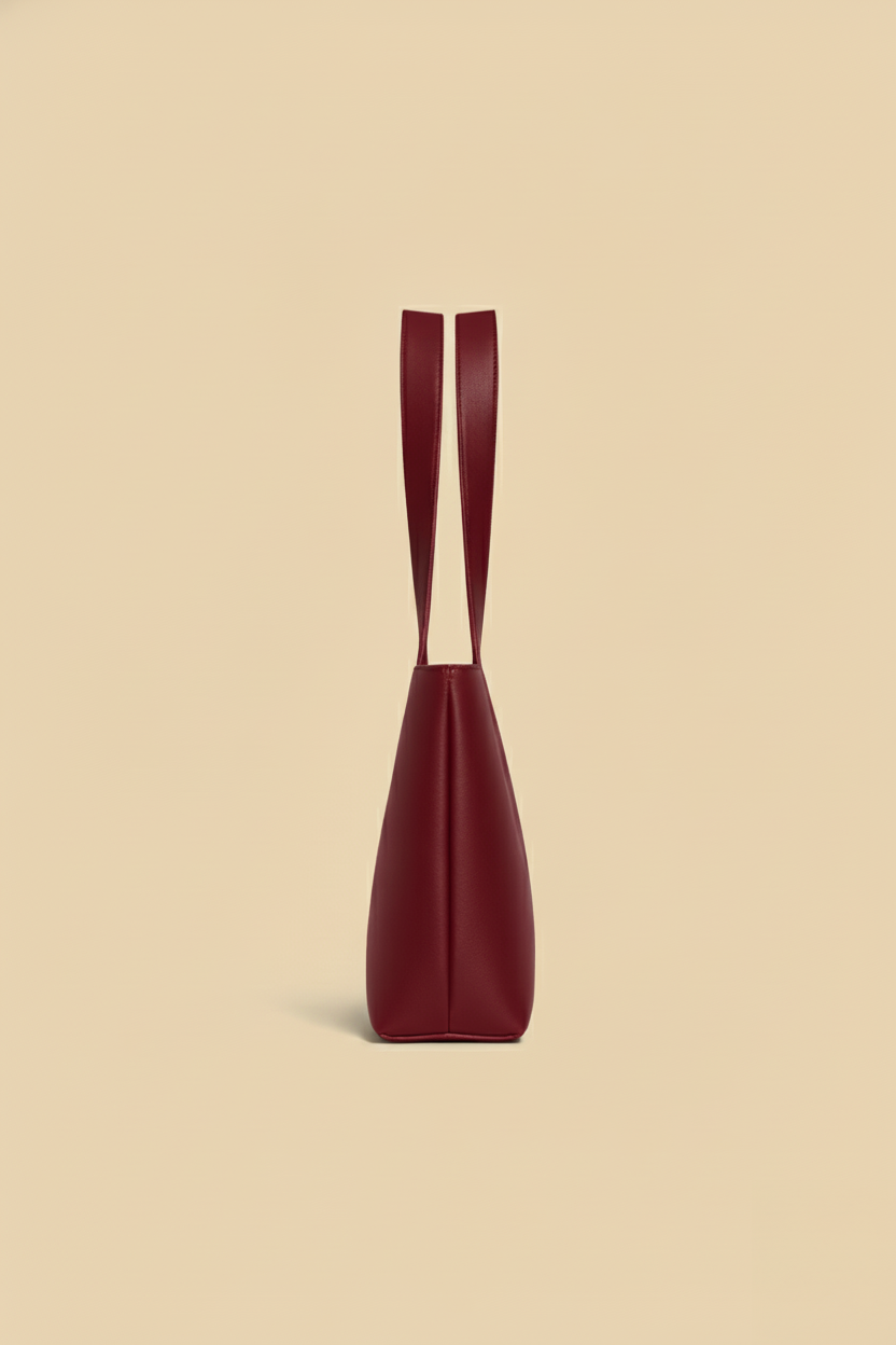 Fiorella Rectangular Tote | Burgundy Red