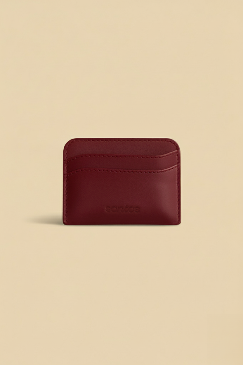 Rosa Curved Card Case | Burgundy Red