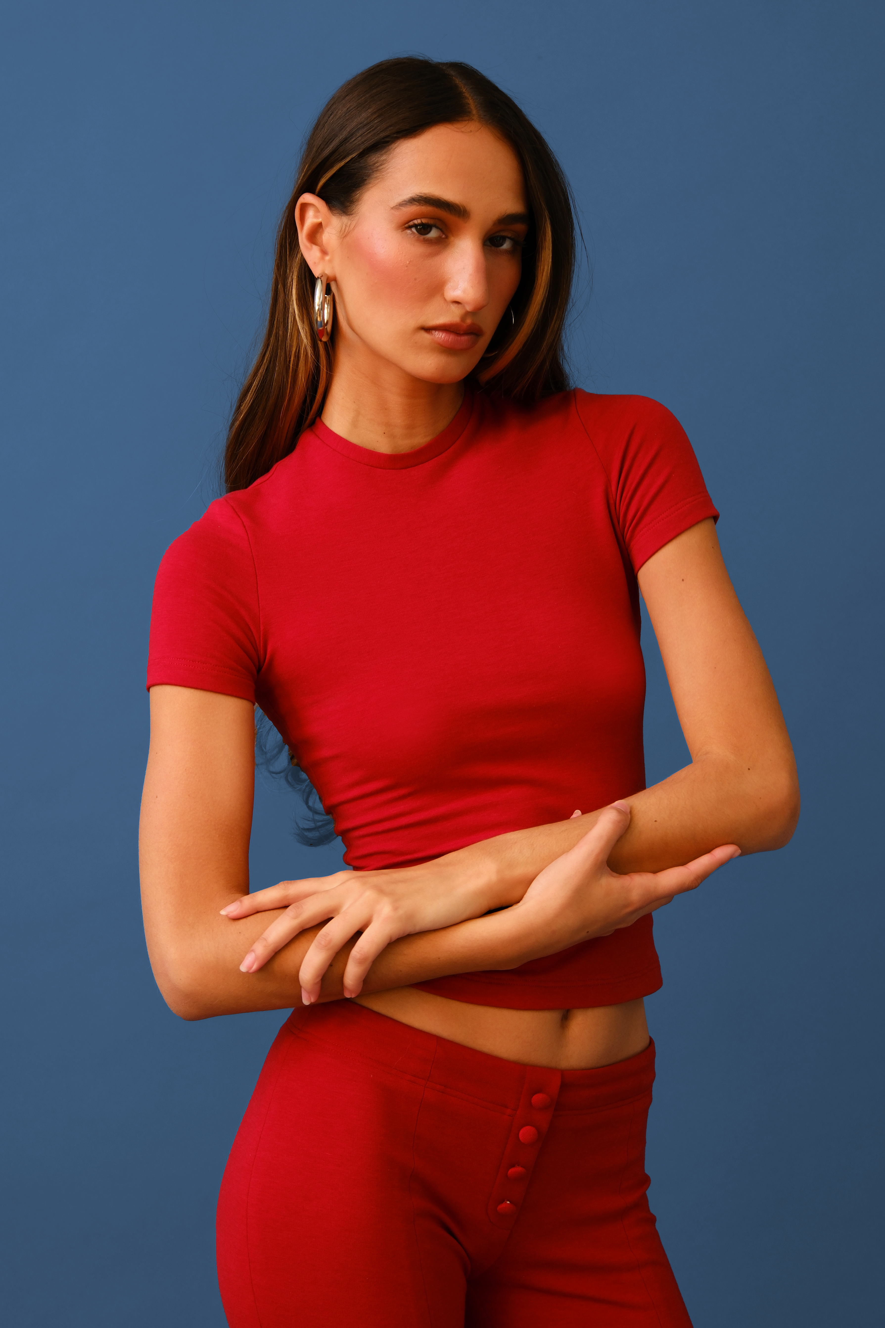 Regina Cut-Out Tee | Cherry Red