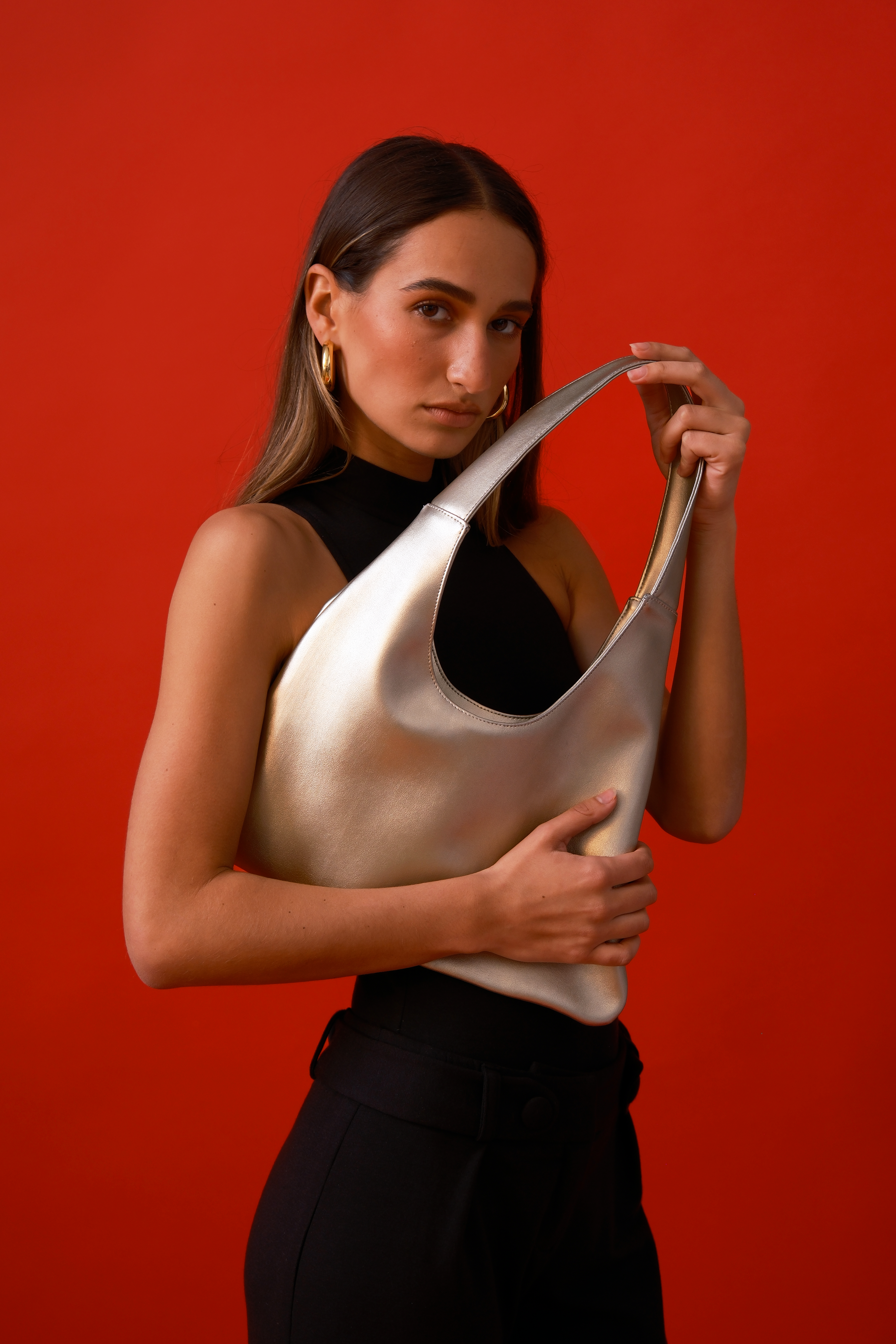 Agave Triangular Tote | Metallic Gold