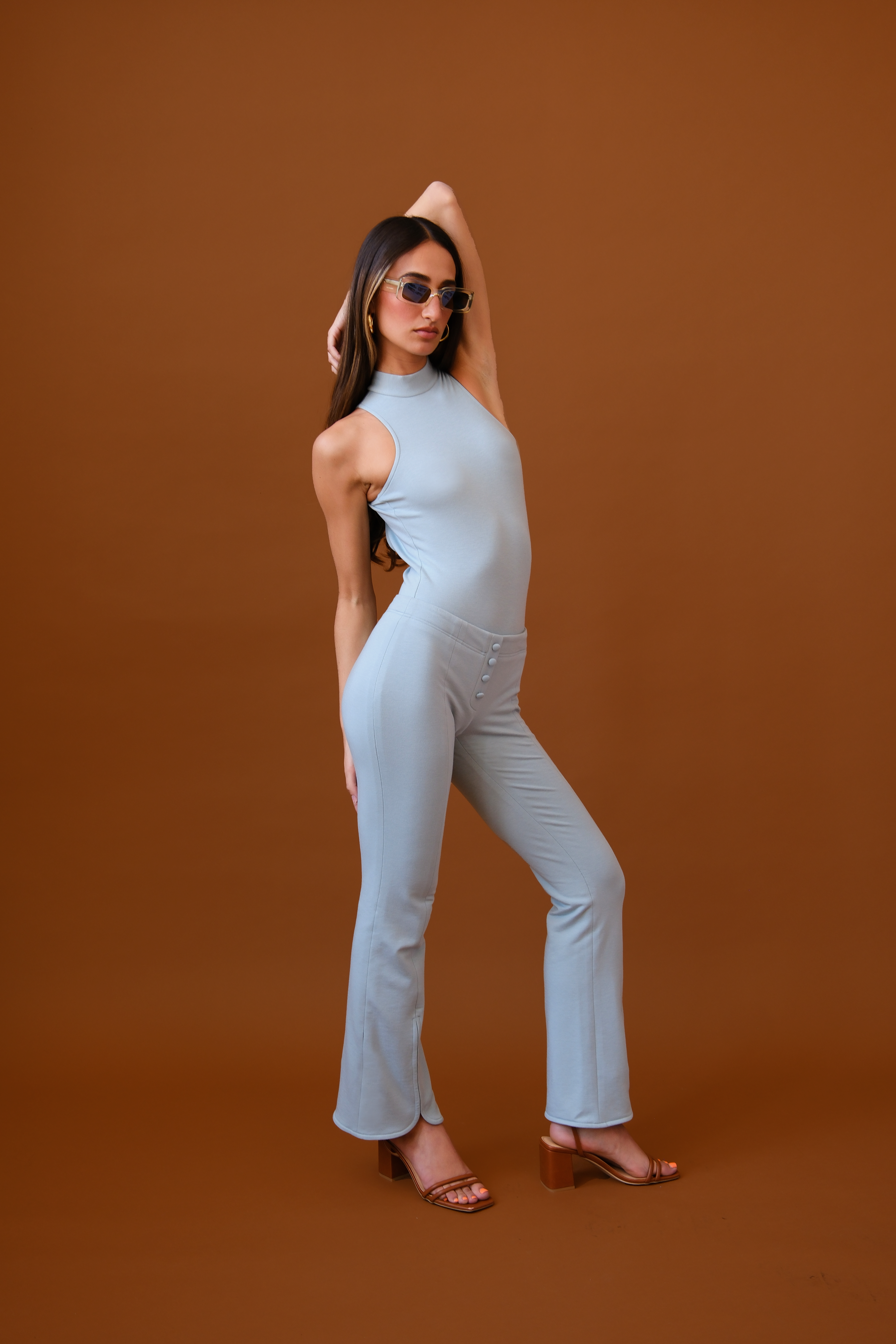 Gloria Oval Bodysuit | Dust Blue