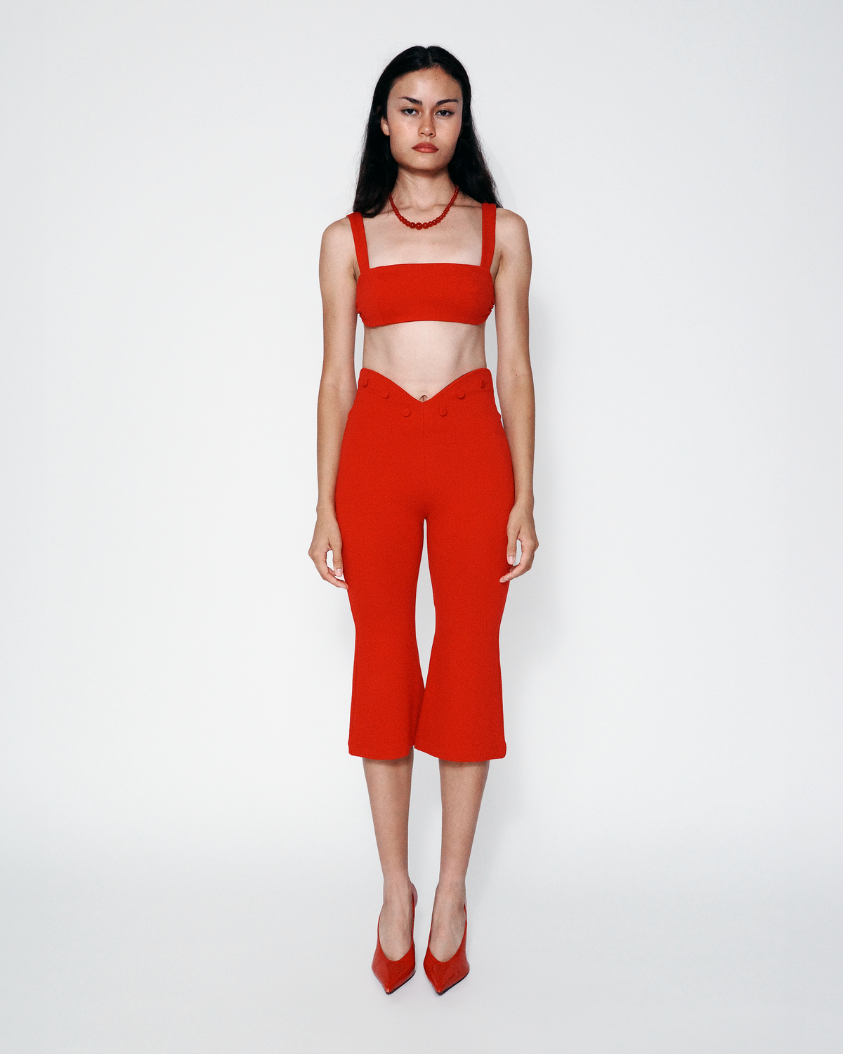Patricia Curved Capri | Red