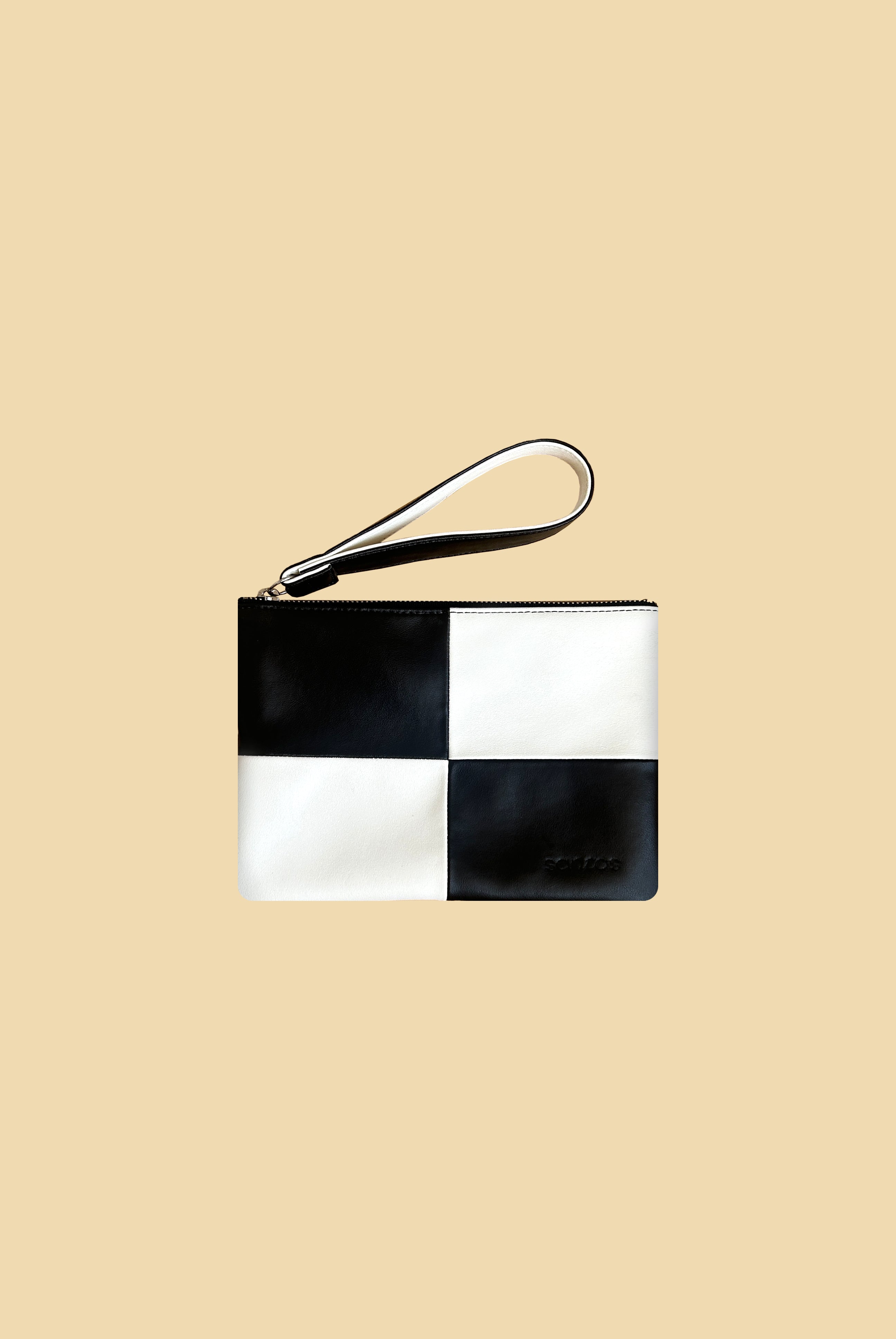 Linda Checker Pouch | Black & White