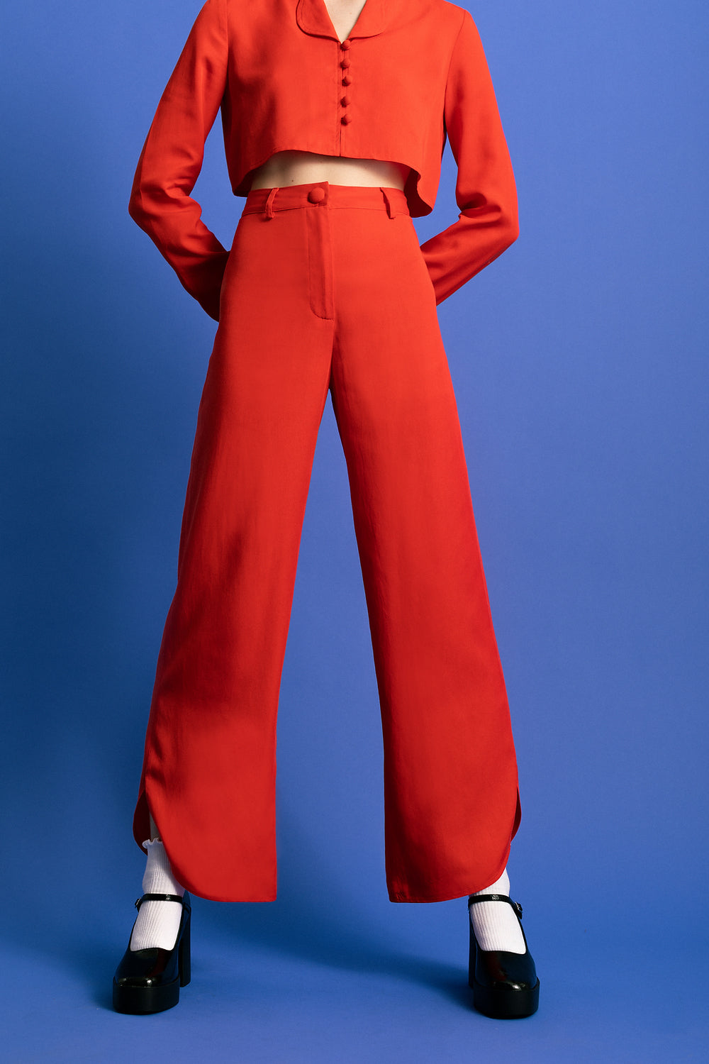 Gina High Waisted Pant | Tomato Red