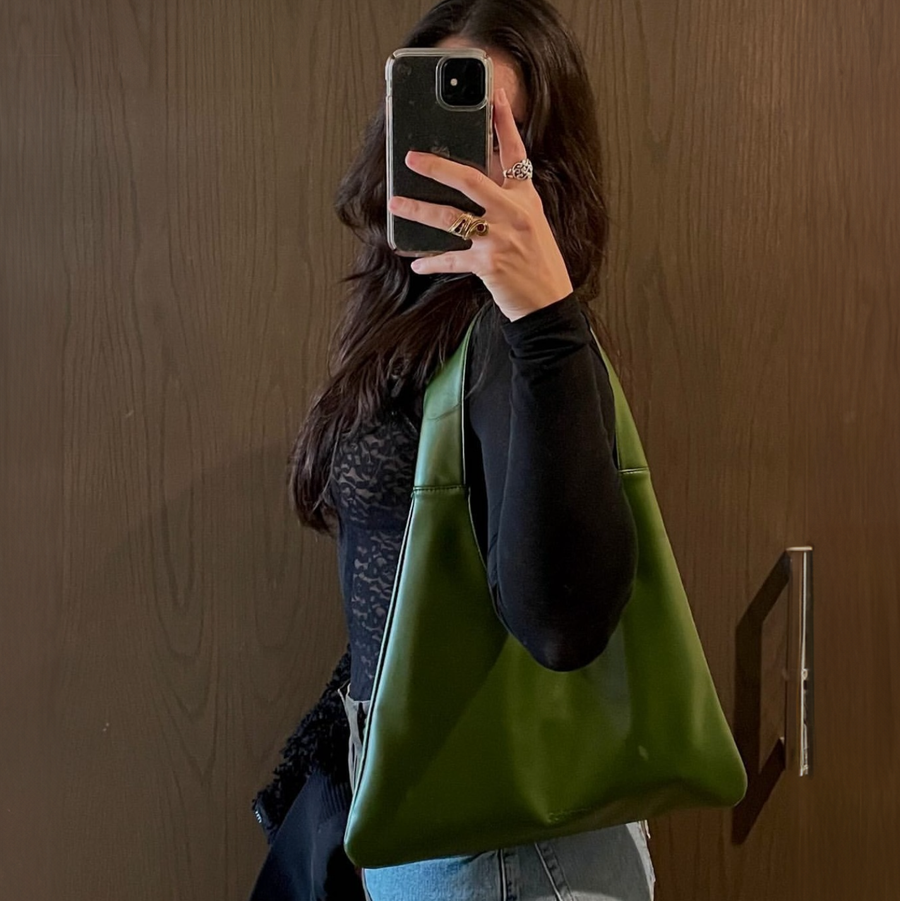 Agave Triangular Tote | Green styled by Santos