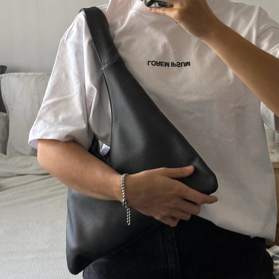 Agave Triangular Tote | Black styled by Santos