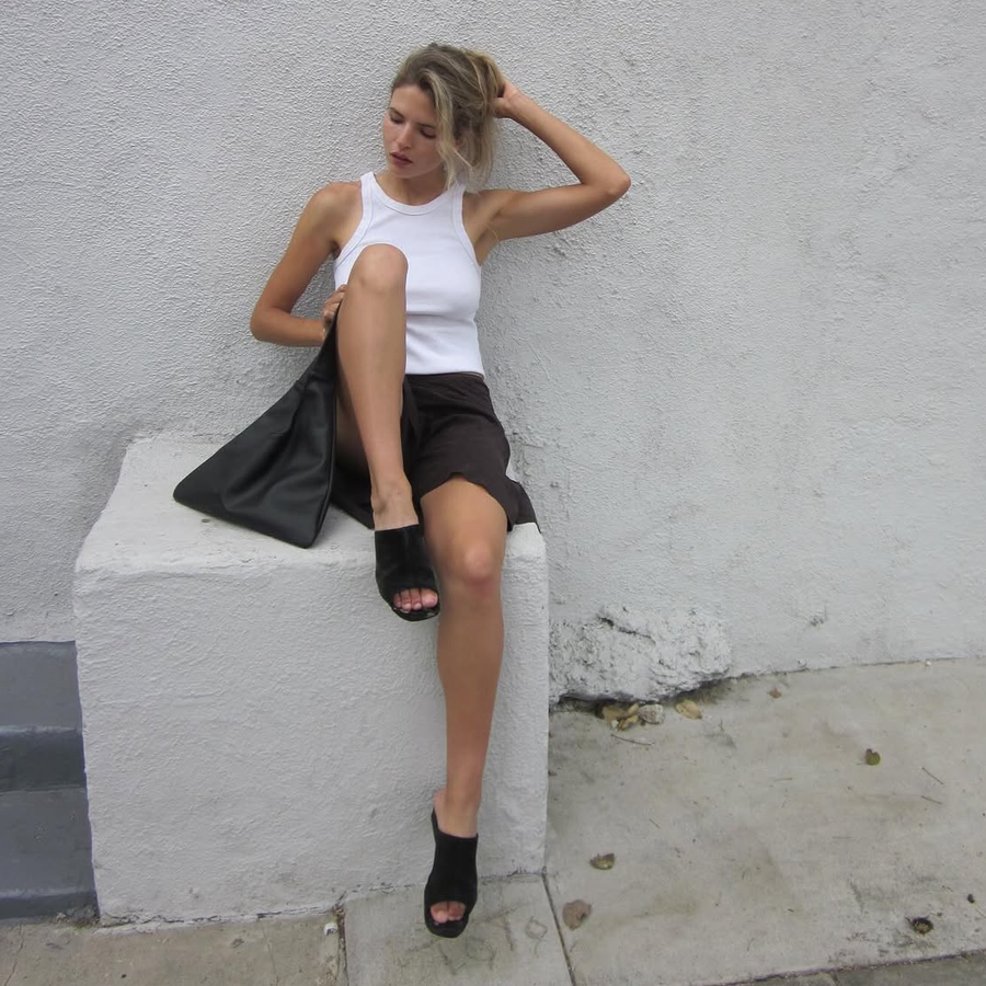 Agave Triangular Tote | Black styled by Santos