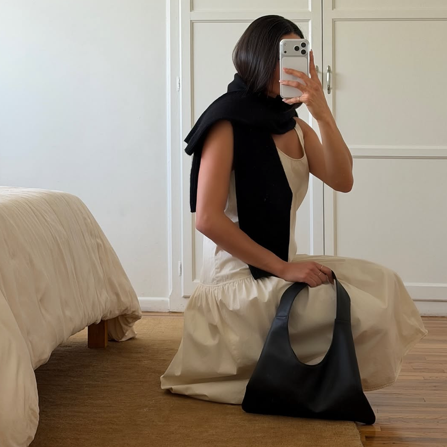 Agave Triangular Tote | Black styled by Santos