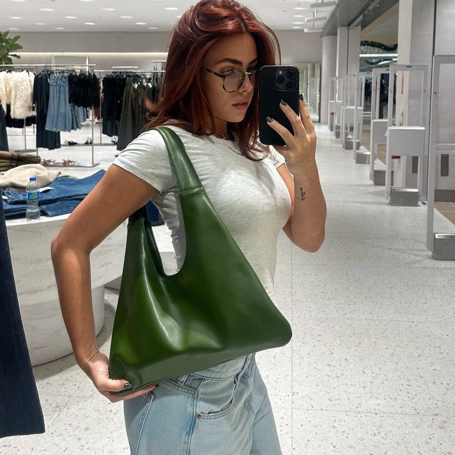 Agave Triangular Tote | Green styled by Santos