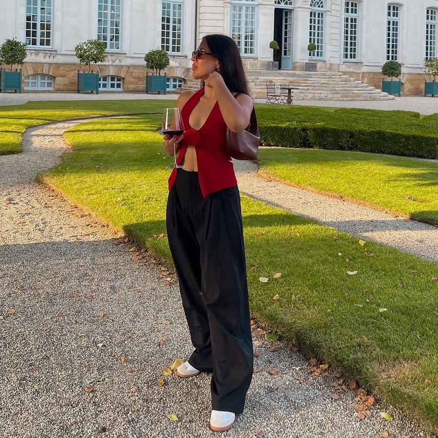 Amelia Mini Bag | Burgundy Red styled by Santos