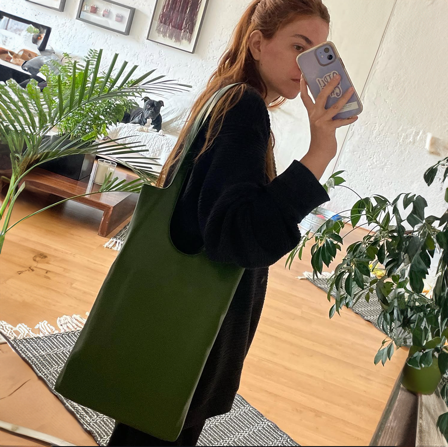 Dolores Square Tote | Green styled by Santos