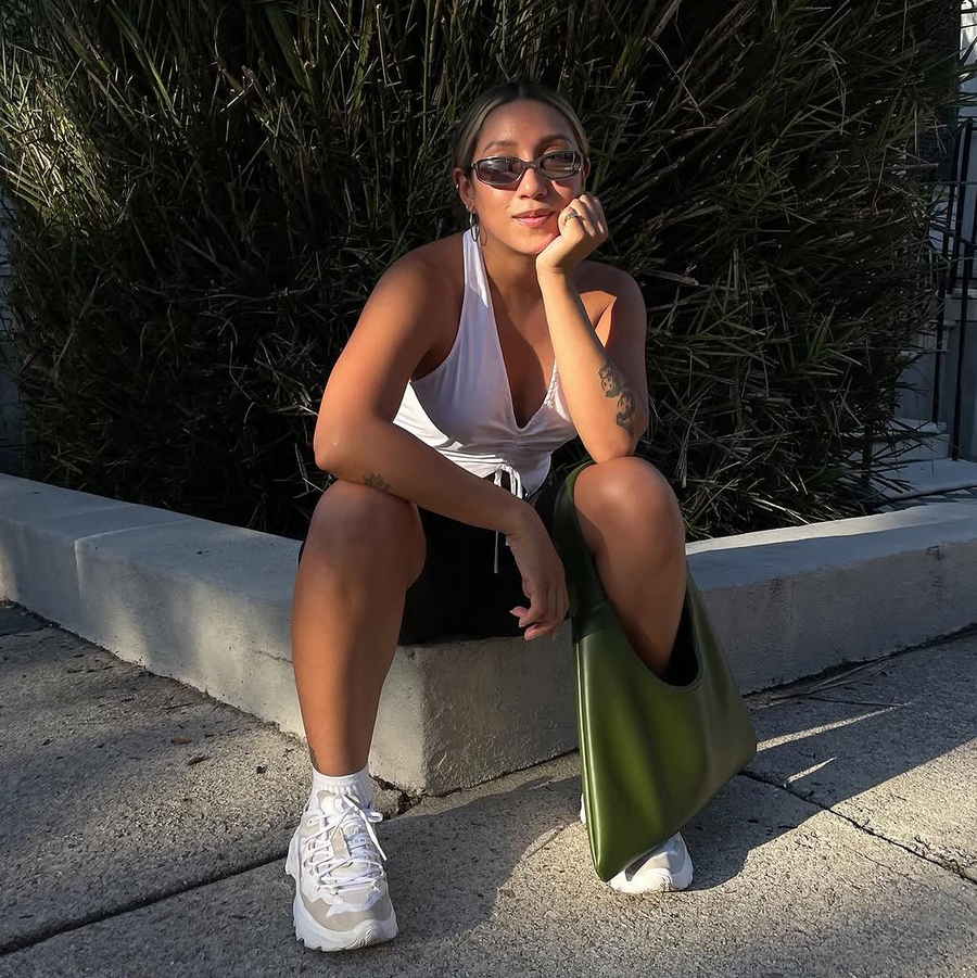 Agave Triangular Tote | Green styled by Santos