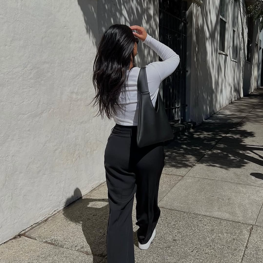Agave Triangular Tote | Black styled by Santos