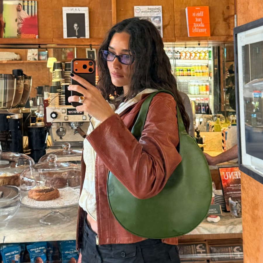 Agnes Moon Bag | Green styled by Santos
