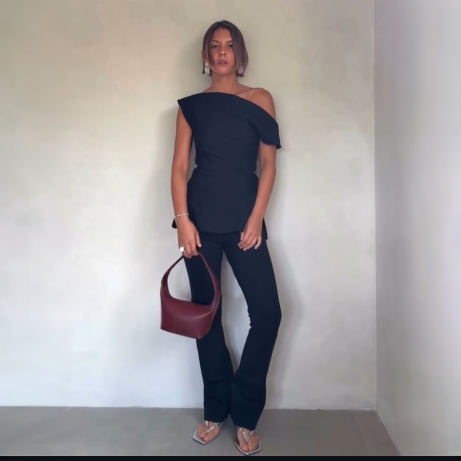 Amelia Mini Bag | Burgundy Red styled by Santos