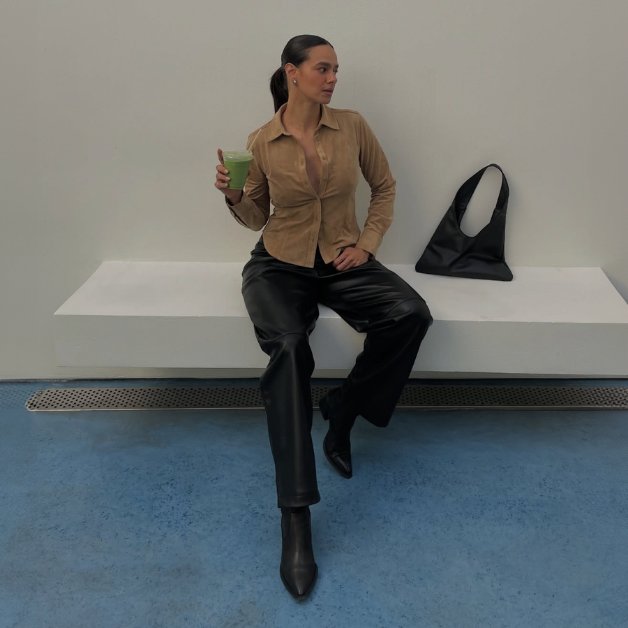 Agave Triangular Tote | Black styled by Santos