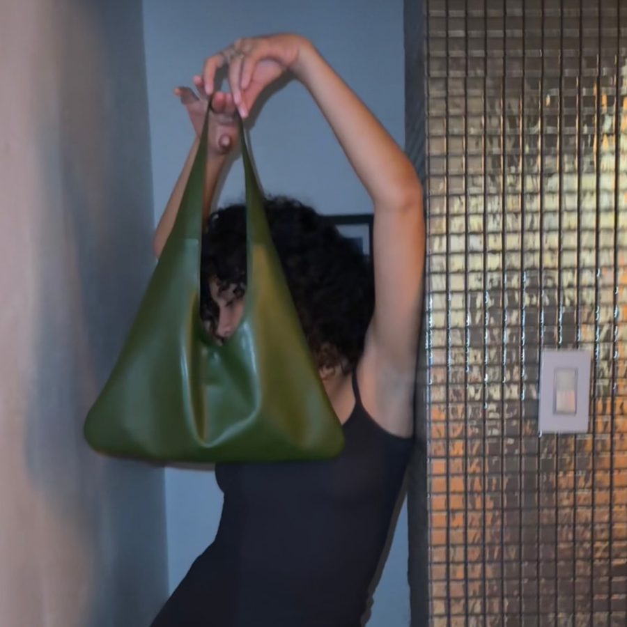 Agave Triangular Tote | Green styled by Santos