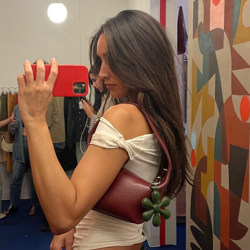 Amelia Mini Bag | Burgundy Red styled by Santos