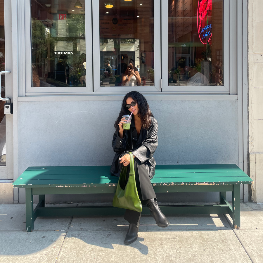 Agave Triangular Tote | Green styled by Santos