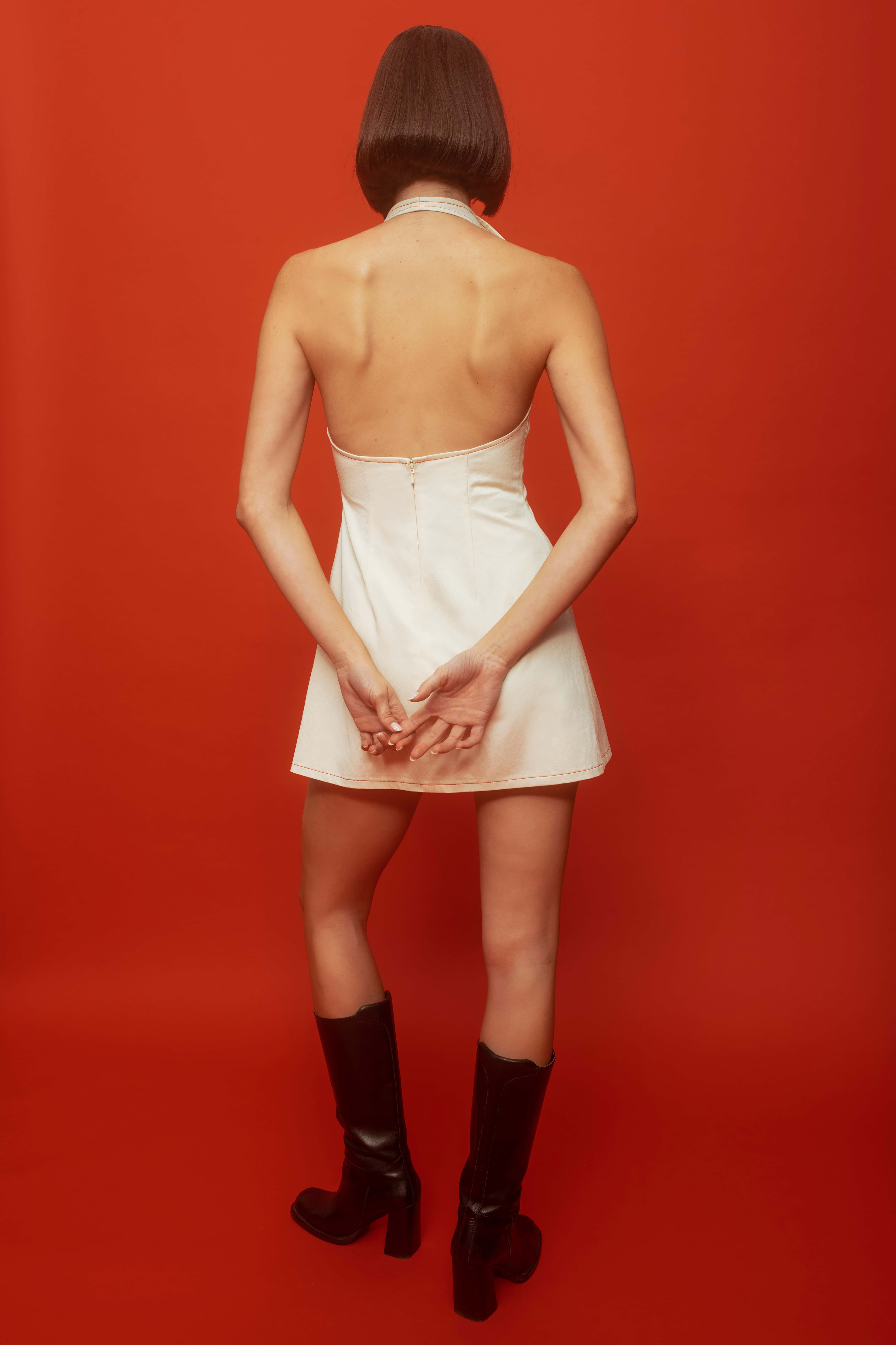 Penelope Halter Dress | Cream