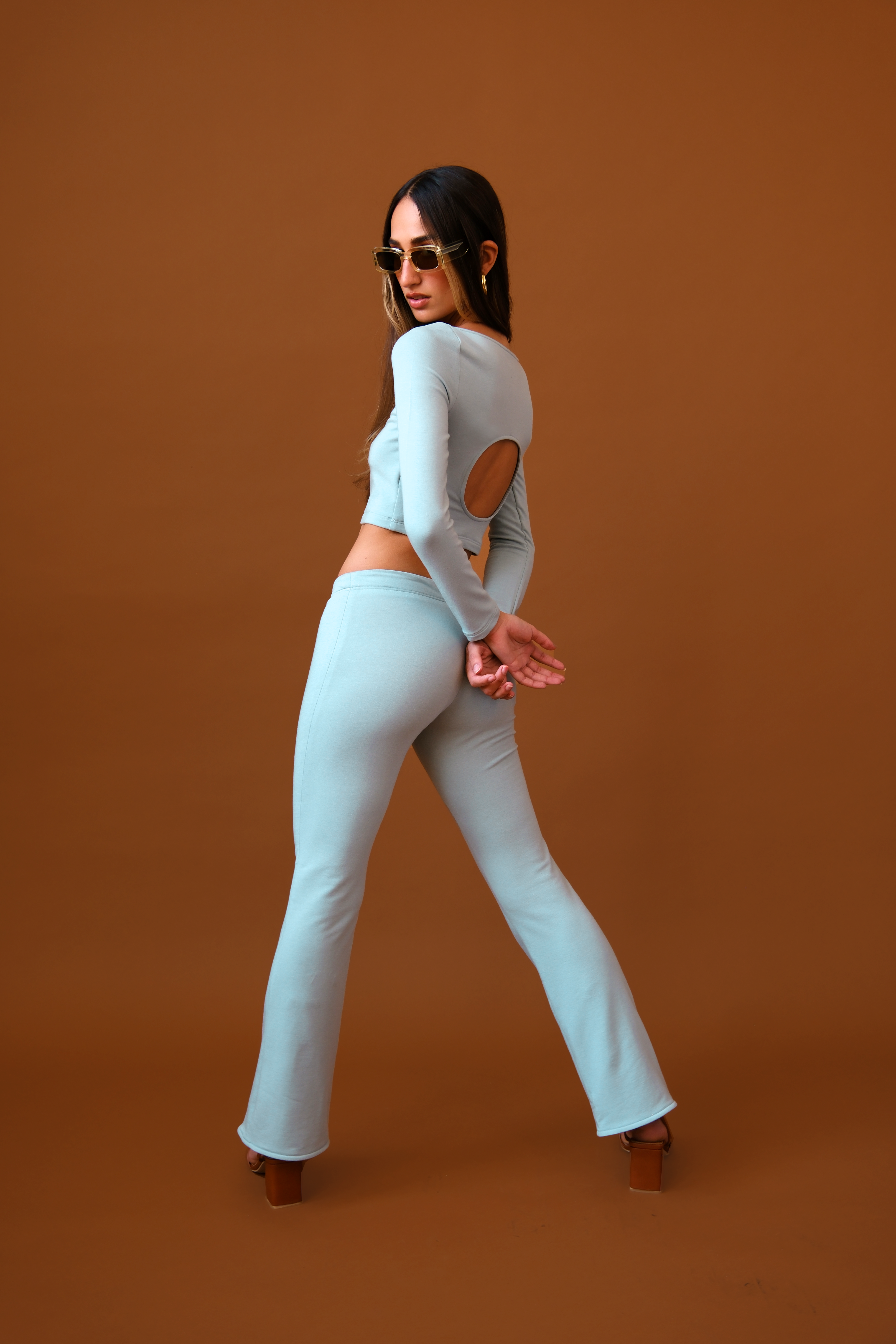 Camille Flared Pant | Dust Blue