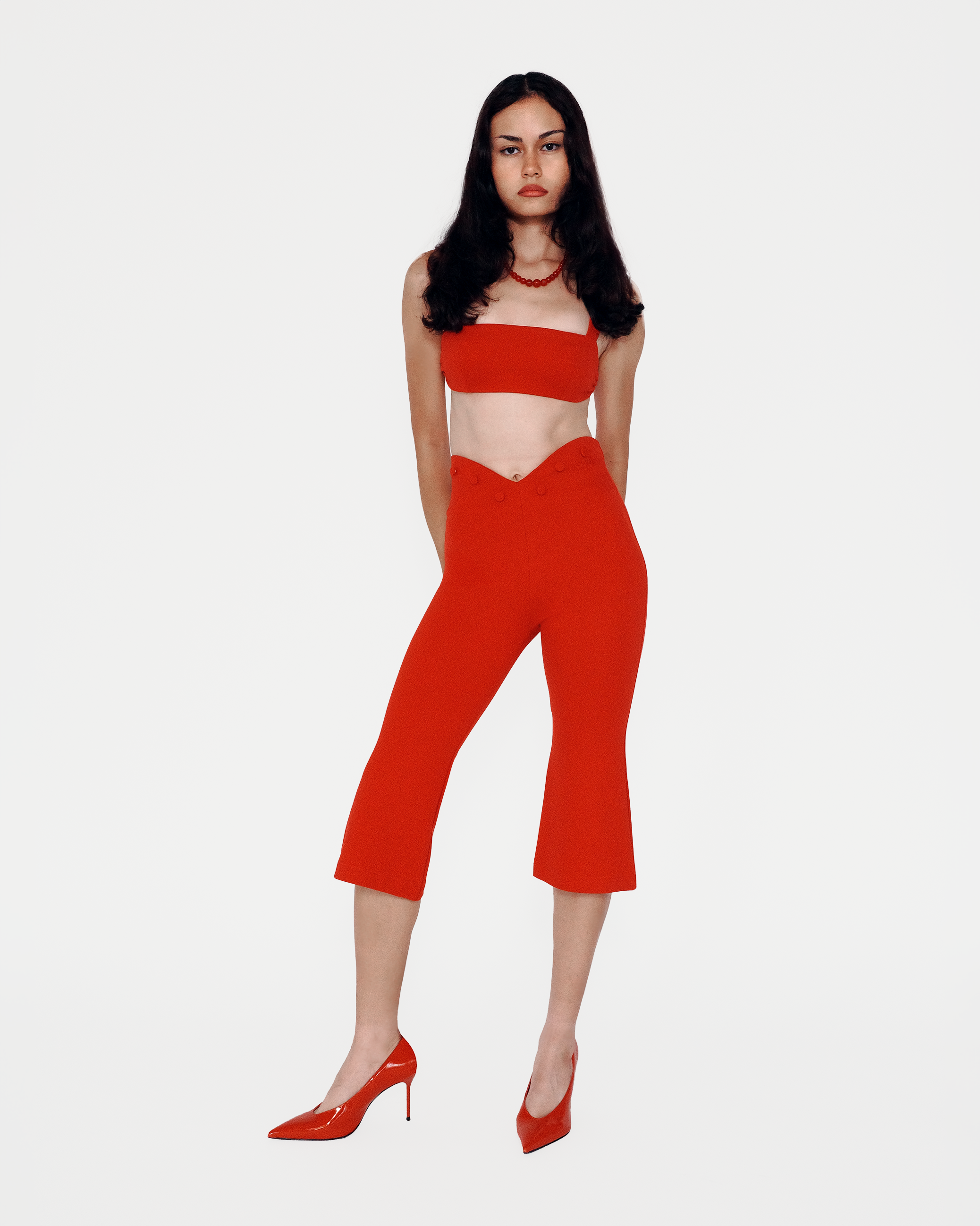 Patricia Curved Capri | Red