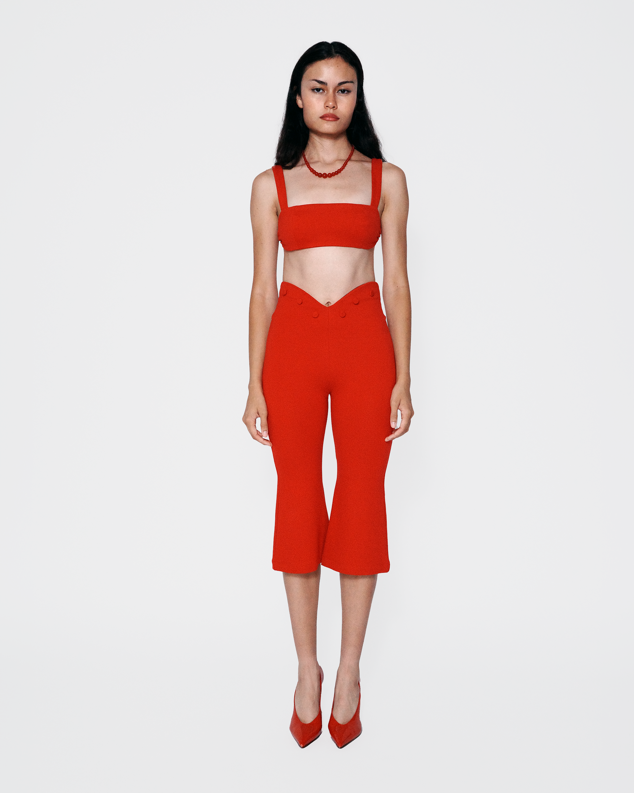Patricia Curved Capri | Red